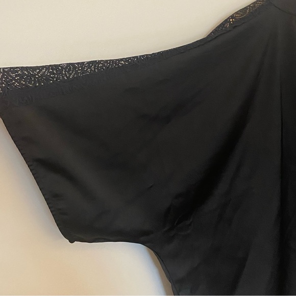 Ashley Graham Women’s Black Lace Kimono Sleepwear, Size 2XL-3XL, Robe, Night - Picture 4 of 9